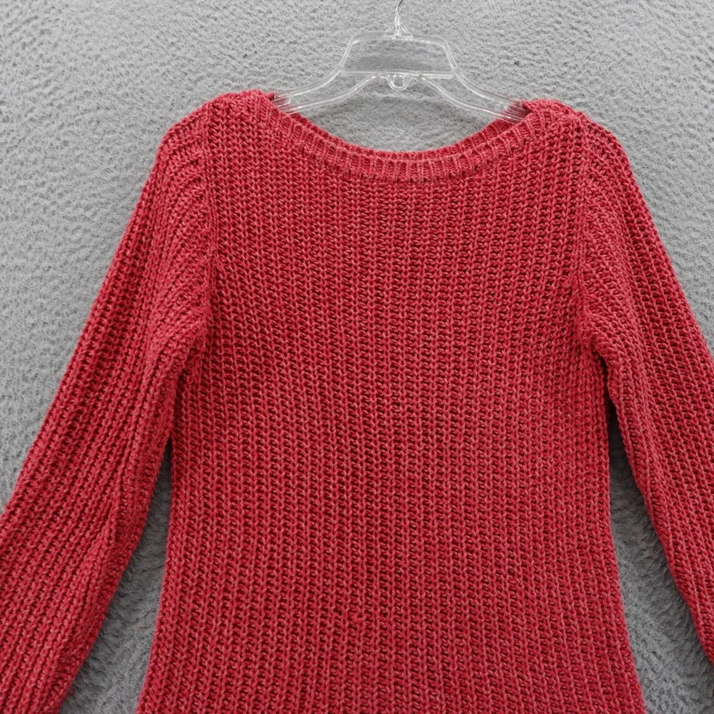 Ralph Lauren Jeans Co‎ Cable Knit Sweater Size Medium Coral Red Womens